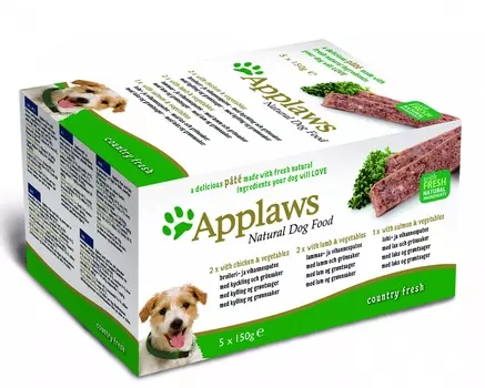 Applaws консервы набор для собак "Курица, ягненок, лосось": 5шт.x150г (750 г)