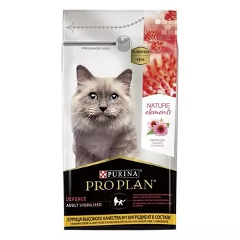 Корм Purina Pro Plan nature Elements для взрослых стерилизованных кошек и кастрированных котов, с высоким содержанием курицы (7 кг)