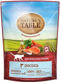 Nature's Table сухой корм для кошек с лососем (1.1 кг)