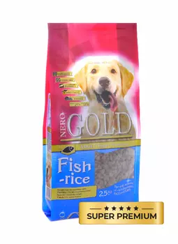 NERO GOLD super premium adult для взрослых собак всех пород, с морской рыбой и овощами (12 кг)