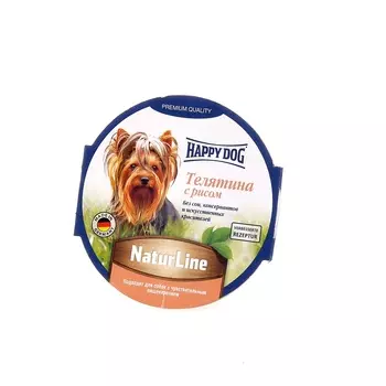 Happy dog нежный паштет для собак с телятиной и рисом (85 г)