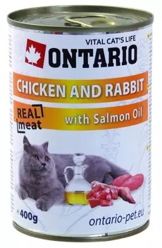 Ontario консервы для кошек: курица и кролик (400 г)