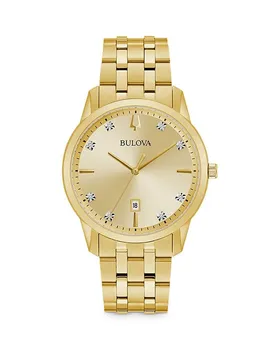 Классические часы Bulova, 40 мм, золотой