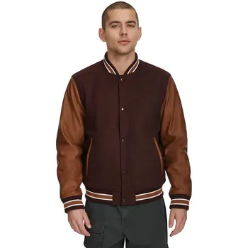 Мужская куртка-бомбер Levi's Letterman, смешанная техника, цвет Dark Chocolate