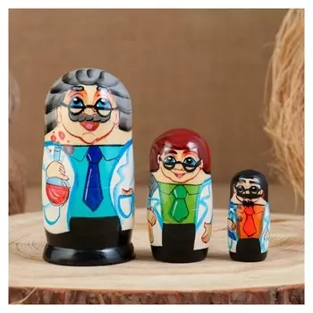 Матрёшка «Доктор», 3 кукольная. 10 см