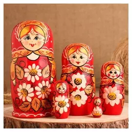Матрёшка "Ромашки" 5-ти кукольная ,17 см, ручная работа