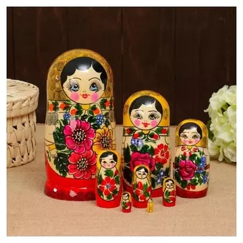 Матрёшка «Русская красавица», жёлтый платок, 9 кукольная, 20 - 22см 196555