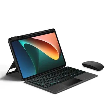 Чехол с Bluetooth-клавиатурой для Xiaomi Mi Pad 5 Pro, 11-дюймовый защитный чехол для планшета Mipad 5 Pro с подсветкой, чехол для сенсорной панели English Layout чёрный