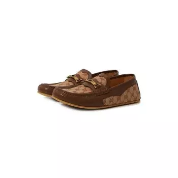 Комбинированные мокасины Gucci