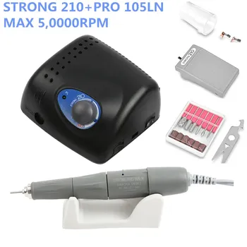 Аппарат Authent Strong 45000 PRO 105L Электрический с фрезами для маникюра и педикюра, 50000 об/мин/210 об/мин, 65 Вт, 2,35 мм