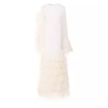 Платье с отделкой перьями Dries Van Noten