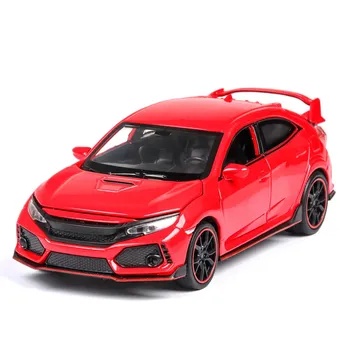 Игрушечная машинка Type R для детей, литая под давлением, миниатюрная модель, открывающиеся двери, звук и свет, коллекция, подарок для мальчиков