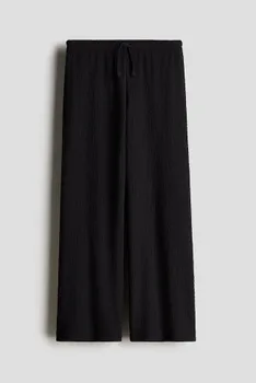 Трикотажные брюки со структурой H&M, черный