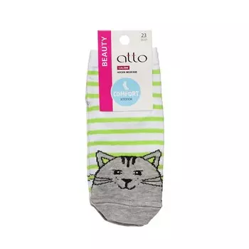 Женские носки Atto Beauty " Кот/полоски " , Белый р.23