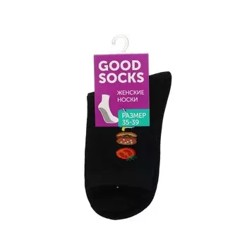 Женские носки Good Socks Помидор/бургер/кола Черный р.35-39