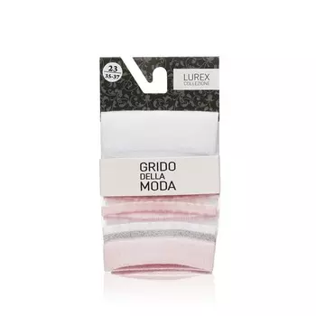 Женские носки с люрексом Grido della Moda " Прозрачные полоски " , Белый , р.23