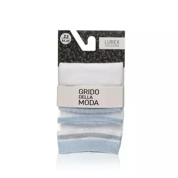 Женские носки с люрексом Grido della Moda " Прозрачные полоски " , Белый , р.23