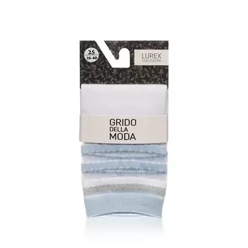 Женские носки с люрексом Grido della Moda " Прозрачные полоски " , Белый , р.25