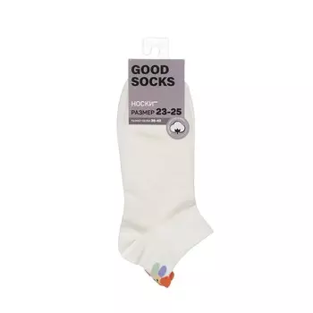 Женские однотонные укороченные носки Good Socks цветочек белые р.23-25