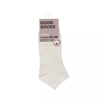 Женские однотонные укороченные носки Good Socks Лапша белые р.23-25