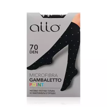 Женские плотные гольфы в горошек Atto Microfibra Gambaletto Point 70den Черный 1 пара