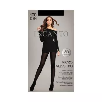Женские колготки INCANTO Micro velvet из микрофибры 100den Nero 5 размер