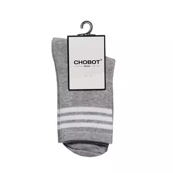 Женские спортивные носки Chobot " Три полоски " Серый / Белый р.23