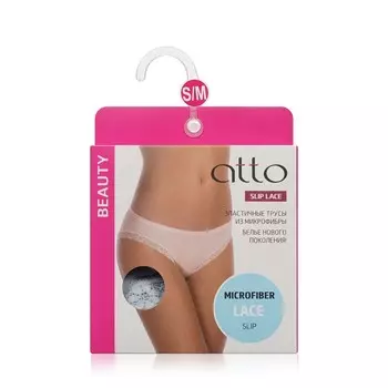 Женские трусы - слипы Atto Microfibra Lace голубые S/M