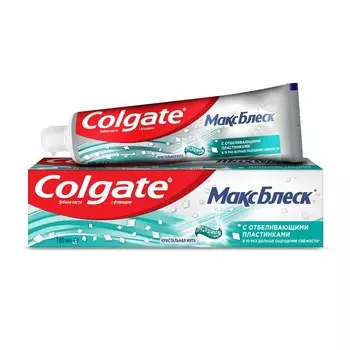 Зубная паста Colgate Макс Блеск " кристальная мята " с отбеливающими пластинками 100мл
