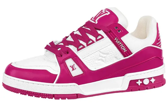 Кроссовки Louis Vuitton Trainer Unisex, белый/темно-розовый