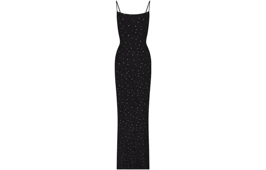 Мягкое длинное платье-комбинация с принтом ONYX SPARKLE PRINT Skims