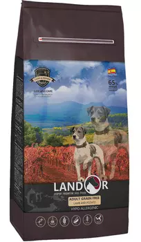 Landor Dog Adult Grain Free Lamb &amp; Potato беззерновой для взрослых собак всех пород с ягненком и бататом (1 кг)