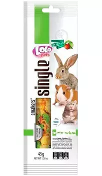 Lolo Pets Smakers Weekend Style лакомство для грызунов и кроликов с яблоком (45 гр)