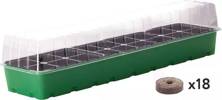 Минипарник для рассады InGreen с торфяными таблетками 18 ячеек
