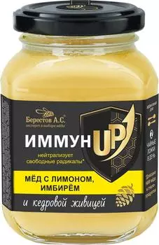 Мед Берестов А.С. С лимоном и имбирем 200гс доставкой!