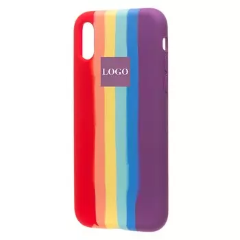 Чехол-накладка ORG для смартфона Apple iPhone XS Max, soft-touch, rainbow (122124)
