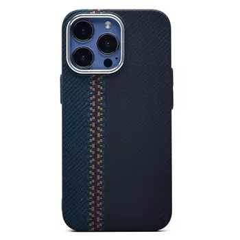 Чехол-накладка Luxo Creative PC для смартфона Apple iPhone 13 Pro, TPU, черный/синий 121 (230969)