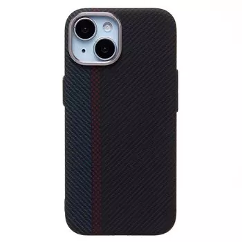 Чехол-накладка Luxo Creative PC для смартфона Apple iPhone 15, TPU, черный/синий 120 (230944)