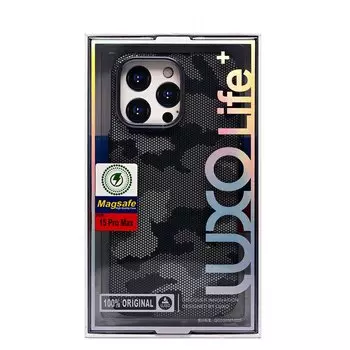 Чехол-накладка Luxo Creative PC для смартфона Apple iPhone 15 Pro Max, TPU, черный/серый 126 (235863)