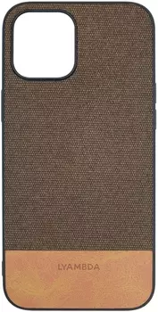 Чехол-накладка Lyambda Calypso для смартфона Apple iPhone 12 Pro Max, текстиль, коричневый (LA03-1267-BR)
