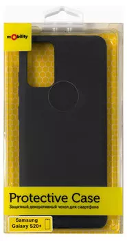 Чехол-накладка mObility Case для смартфона Samsung Galaxy S20+, пластик, черный (УТ000020613)