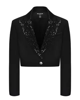 Укороченный пиджак с пайетками Balmain