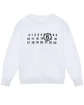 Свитшот белый с черным лого MM6 Maison Margiela