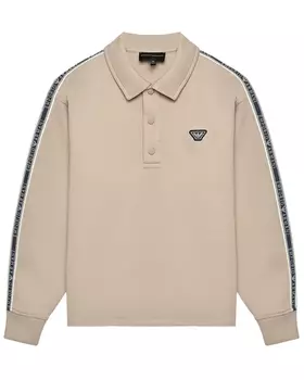 Свитшот-поло с логотипом, бежевый Emporio Armani