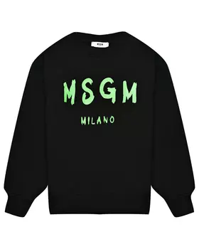 Свитшот с логотипом на груди, черный MSGM