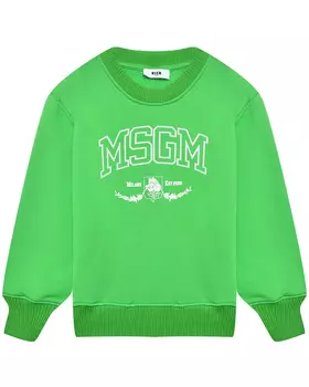 Свитшот с принтом логотипа, зеленый MSGM