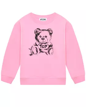 Свитшот с принтом "медвежонок". фуксия Moschino