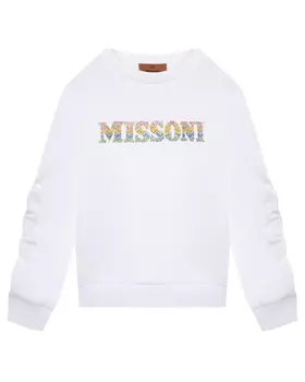 Свитшот с разноцветным лого из стразов Missoni