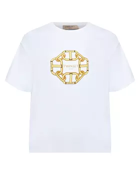 Свободная футболка с лого на груди TWINSET