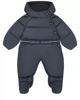 Темно-синий комбинезон с капюшоном Emporio Armani детское